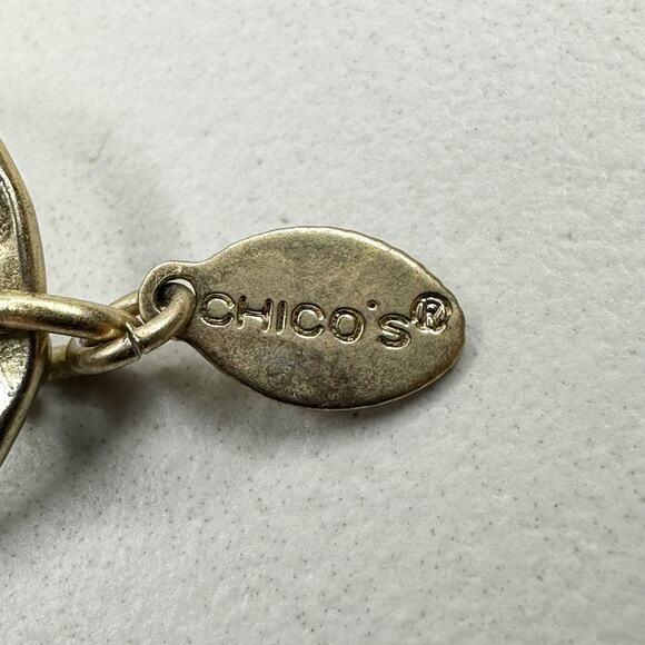 Chicos Chunky Hammered Metal Chain Link Statement Necklace ✨ - Picture 4 of 10